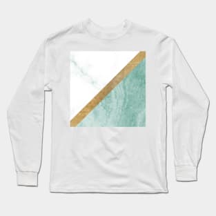 Marble luxe - jade teal Long Sleeve T-Shirt